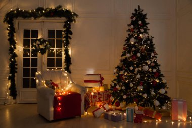 Noel ağacı Garland Işıklar Yılbaşı tatil hediye ev dekor beyaz