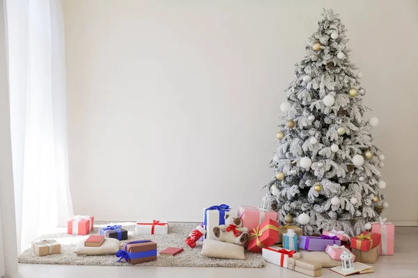 Fondo de Navidad Navidad decoración regalos juguetes copos de nieve —  Fotos de Stock