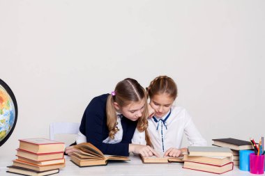 sınıf öğrenin ders kitapları, onun resepsiyon Küre'de iki kız