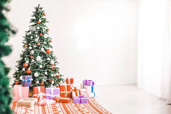 Frohe Weihnachten Weihnachtsgruß Geschenke Urlaub Weihnachtsbaum Tannenzapfen — Stockfoto