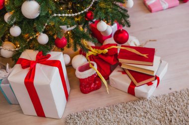 Noel arka plan iç yeni yıl ağacı hediye kış kartpostal