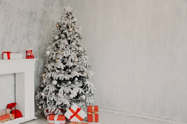 Weihnachtsbaum Hintergrund Geschenke Neujahr Feier — Stockfoto