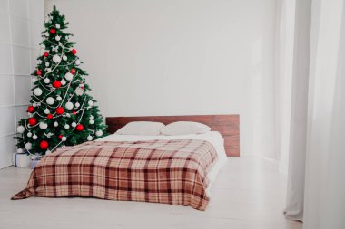 Yeni yıl hediye tatil Noel arka plan yatak odası