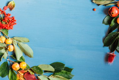 meyve ve yaprakları kahvaltı bir arka plan üzerinde dekor