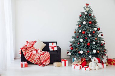 Yeni yıl için arkaplan kışı için çam ağacı desenli mavi Noel ağacı