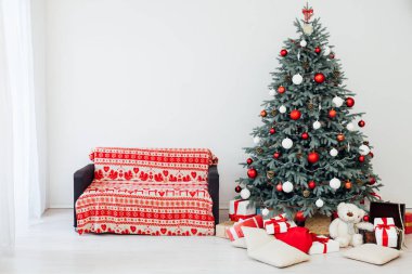 Yeni yıl için arkaplan kışı için çam ağacı desenli mavi Noel ağacı