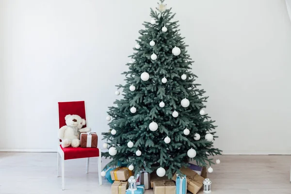 Christmas Tree Gifts Interior Decor New Year Winter Holiday — Stock Photo, Image