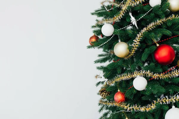 Vánoční Strom Borovice Místo Pro Nápis Bílé Pozadí 2022 — Stock fotografie