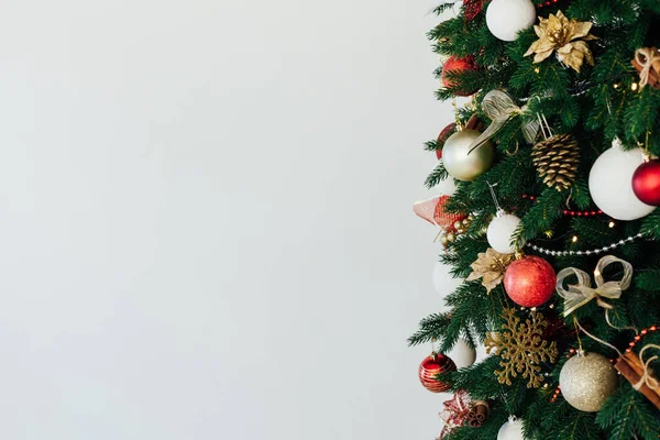 Vánoční Stromeček Větvičky Výzdobou Pro Nový Rok Meso Pro Slova — Stock fotografie