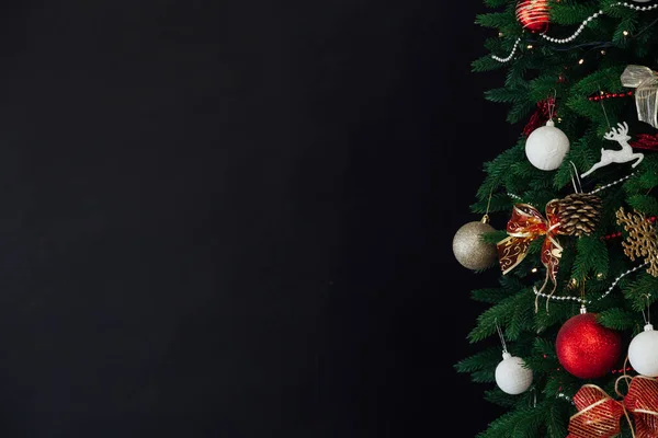 Arbre Noël Avec Boules Décoration Pour Nouvel Place Pour Les — Photo