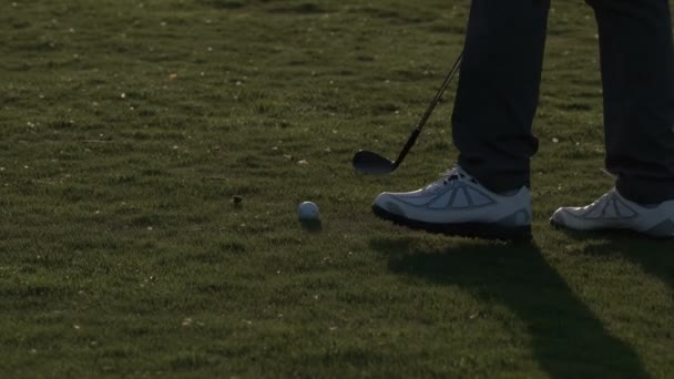 Golfista profesional jugando campo de golf — Vídeo de stock
