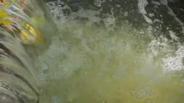 Pequeña Cascada Ruido Agua Burbujas Aire Superficie Del Agua Naturaleza — Vídeo de stock