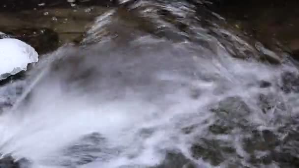 Gyors Áramlás Folyó Tiszta Tiszta Víz Folyik Keresztül Folyó Alján — Stock videók