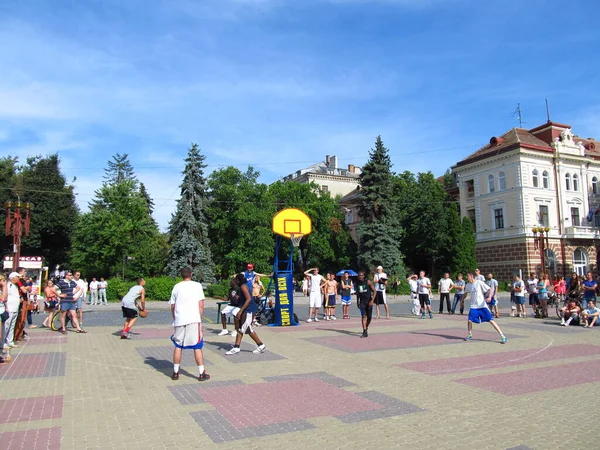 Compétitions Sportives Internationales Arrière Plan Avec Vue Sur Ternopil Pour — Photo