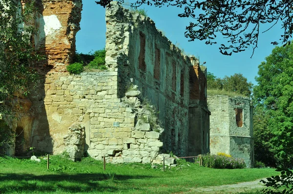 Ternopil的Brzezany镇的老城堡 Brzezany的古代建筑中世纪城堡附近阳光明媚的夏日 中世纪建筑 — 图库照片