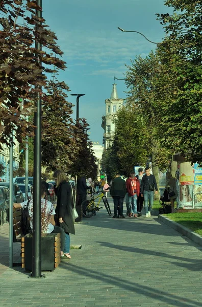 Ternopil的街道和广场2 城市的中心 — 图库照片