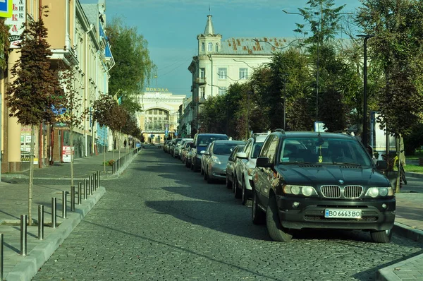 Ternopil Utcái Terei Város Központi Része — Stock Fotó