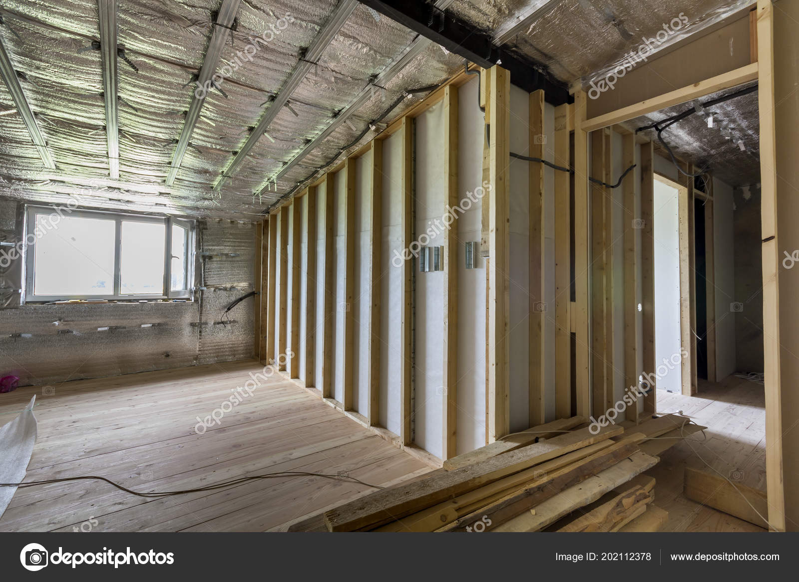 Room Construction Renovation Silver Aluminum Foil Walls
