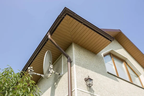 Detalhe Visão Inferior Novo Tampo Casa Moderna Com Lâmpada Decorativa — Fotografia de Stock