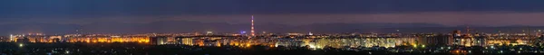 Wide Panorama Aerial Night View Modern Tourist Ivano Frankivsk City — Stock Photo, Image