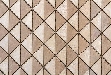 Bej fayans duvar veya zemin ışık çiçek dekorasyonu ile. Grafik tasarım, düz yüzey, geometrik arka plan yinelenen.