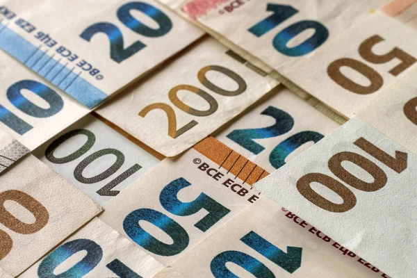 Koncepcja Pieniądze Finanse Jasny Kolorowy Streszczenie Tło Powierzchni Euro Waluty — Zdjęcie stockowe