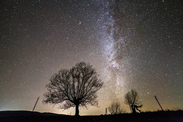 풍경입니다 별자리와 빛나는 어두운 — 스톡 사진