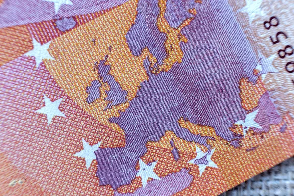 Denaro Impegno Concetto Finanza Particolare Parte Cinquecento Banconote Euro Moneta — Foto Stock