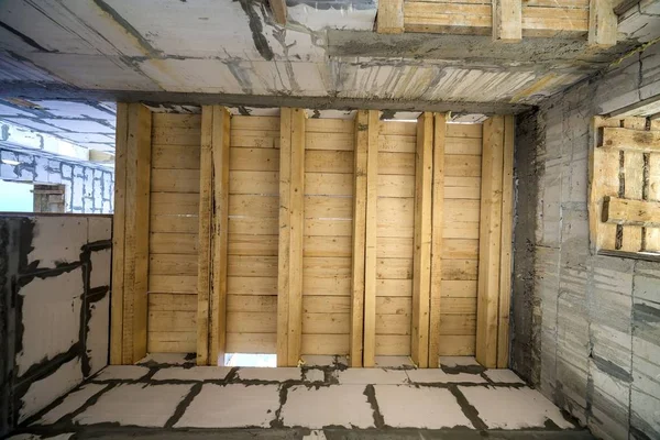 Evi Odası Inşaat Yenileme Altında Yakın Çekim Detayını Enerji Tasarrufu — Stok fotoğraf