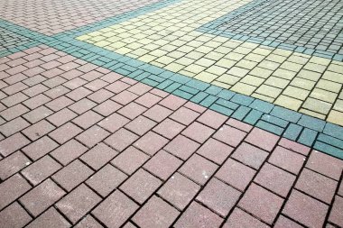 Perspektif içinde taş kaldırım. Granit Parke Taşı kaldırım döşeme