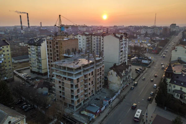 Ivano-Frankivsk, Oekraïne-25 december 2018: bovenaanzicht van de stad — Stockfoto