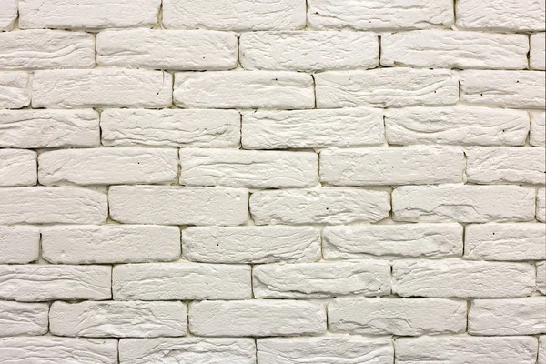 Close-up of white painted whitewashed solid brick wall. Abstract — Stock Photo, Image