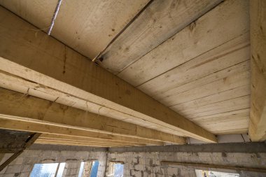 Evi Odası iç inşaat ve re altında yakın çekim detay