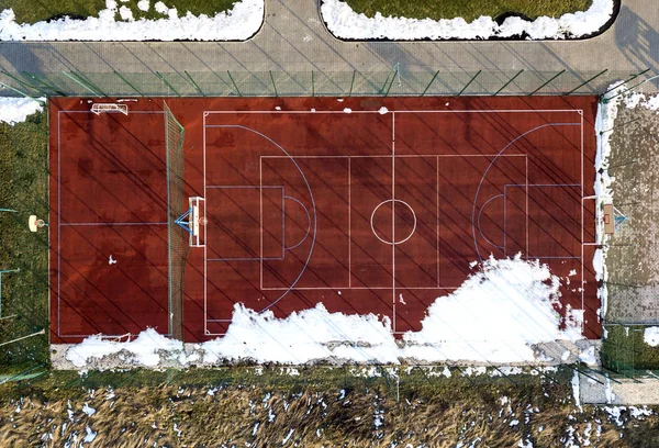 Κορυφαία γραφική προβολή του μπάσκετ, του βόλεϊ ή του ποδοσφαιρικού Δικαστηρίου — Φωτογραφία Αρχείου