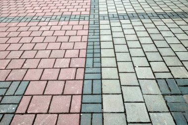 Perspektif içinde taş kaldırım. Granit Parke Taşı kaldırım döşeme