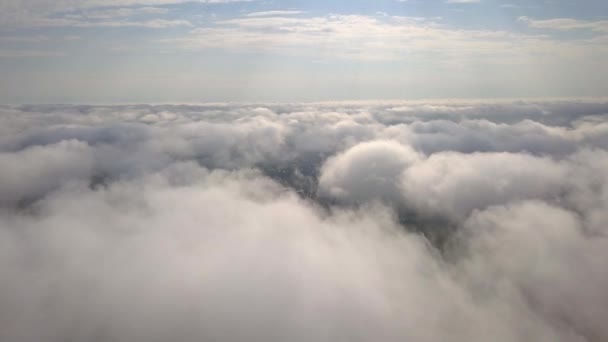 Luchtfoto Perspectief Van Vliegen Wolken Wolken — Stockvideo