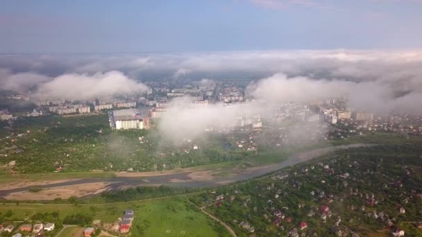 Vista Aérea Ciudad Ivano Frankivsk Ucrania — Vídeos de Stock