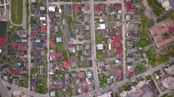 Vista Aerea Superiore Della Zona Residenziale Una Città — Video Stock