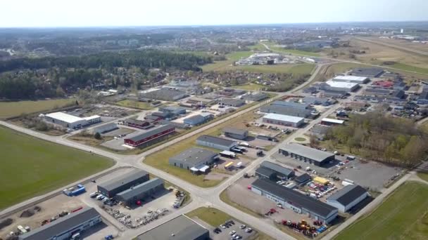 Aerial view of industrial city block. — Stock Footage Aerial View Industrial City Block Stock Video