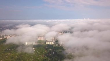 Ukrayna 'daki İvano-Frankivsk şehrinin hava manzarası.