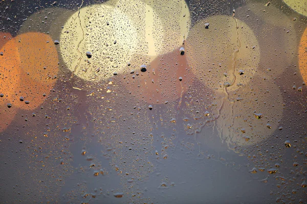 Abstrakte bunte Bokeh Hintergrund mit gelben Kreisen und Wasser — Stockfoto