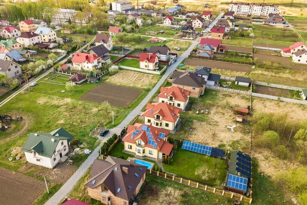 Luftaufnahme Des Ländlichen Raums Der Stadt Mit Wohnhäusern — Stockfoto