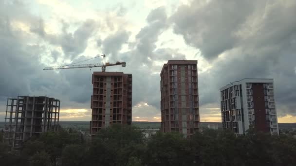 Letecký Pohled Vysoké Bytové Domy Výstavbě Nemovitosti Development — Stock video