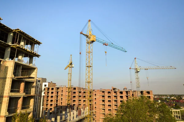 Edifícios Apartamentos Residenciais Vários Andares Construção Estrutura Concreto Tijolo Habitação — Fotografia de Stock