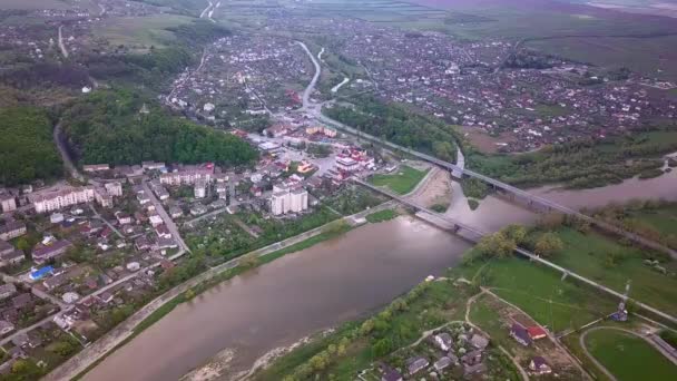 Letecký Pohled Město Halych Staré Ukrajinské Hlavní Město Ivano Frankivsku — Stock video