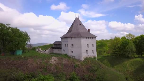 Flygfoto Över Staden Halych Gammal Ukrainsk Huvudstad Ivano Frankivsk Regionen — Stockvideo