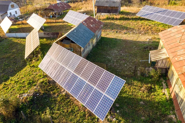 Luftaufnahme Von Oben Nach Unten Von Solar Photovoltaik Paneelen Grünen — Stockfoto