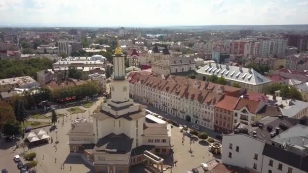 Letecký Pohled Historické Centrum Města Ivano Frankivsk Ukrajina — Stock video