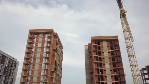 建造中的高层住宅公寓楼的空中视图 房地产开发 — 图库视频影像