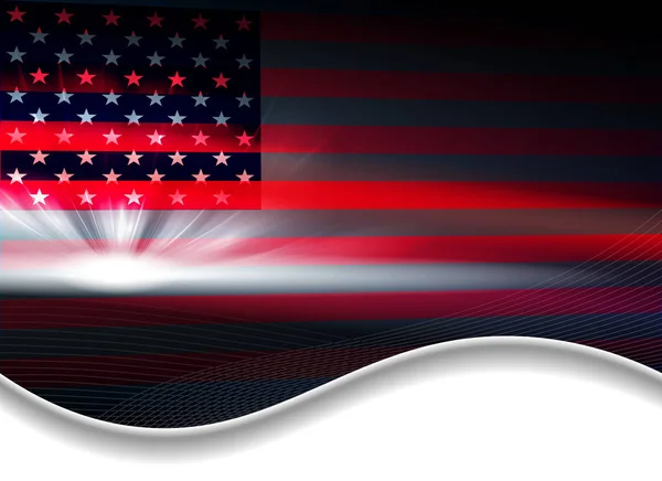 Fond abstrait foncé avec un drapeau des États-Unis . — Image vectorielle